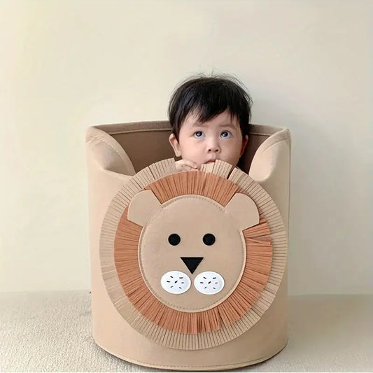 New Cartoon Storage Basket Foldable Baby Toy Storage Bucket