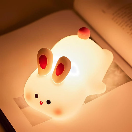 Cute Big Face Rabbit  Silicon 3D Touch Lamp